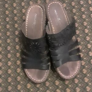 Natural Soul Black Sandals by Naturalizer
